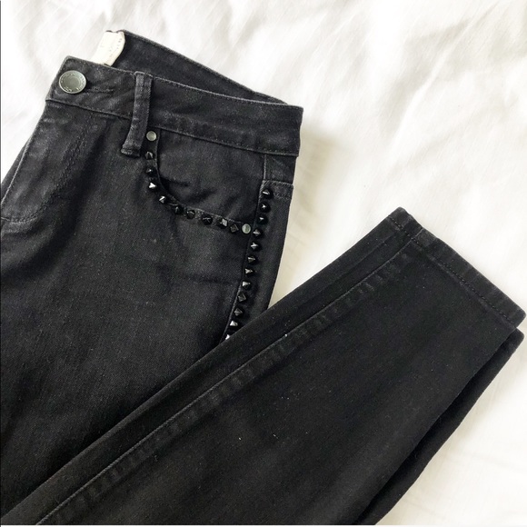 Rachel Roy Black Skinny Jeans with Studs - Picture 1 of 3
